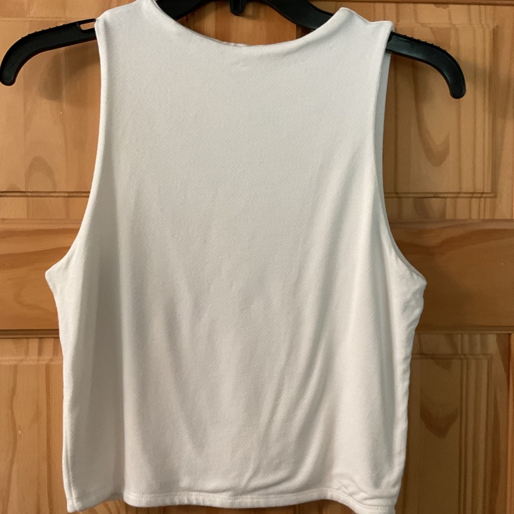 White Crop Muscle Tee Sleeveless